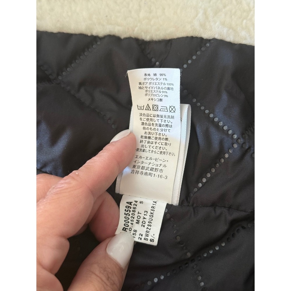 LL Bean Womens Sherpa Lined Denim Chore Jacket Blue Medium Wash Small 505481 - Picture 10 of 13